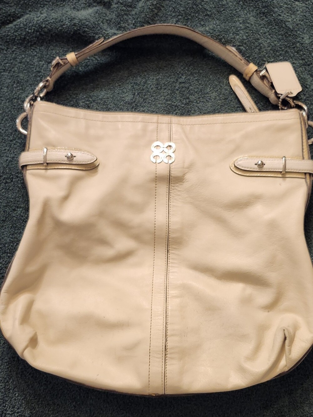 Coach Penelope Cream Leather Shoulder Tote Bag